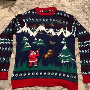 Men’s Size Small Duck Hunt Ugly Christmas Sweater - Fair Isle